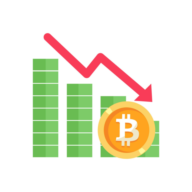 Bitcoin price chart showing a breakdown below a major market support level.