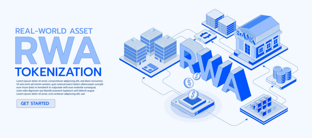 Visualization of real-world asset tokenization in modern financial markets.