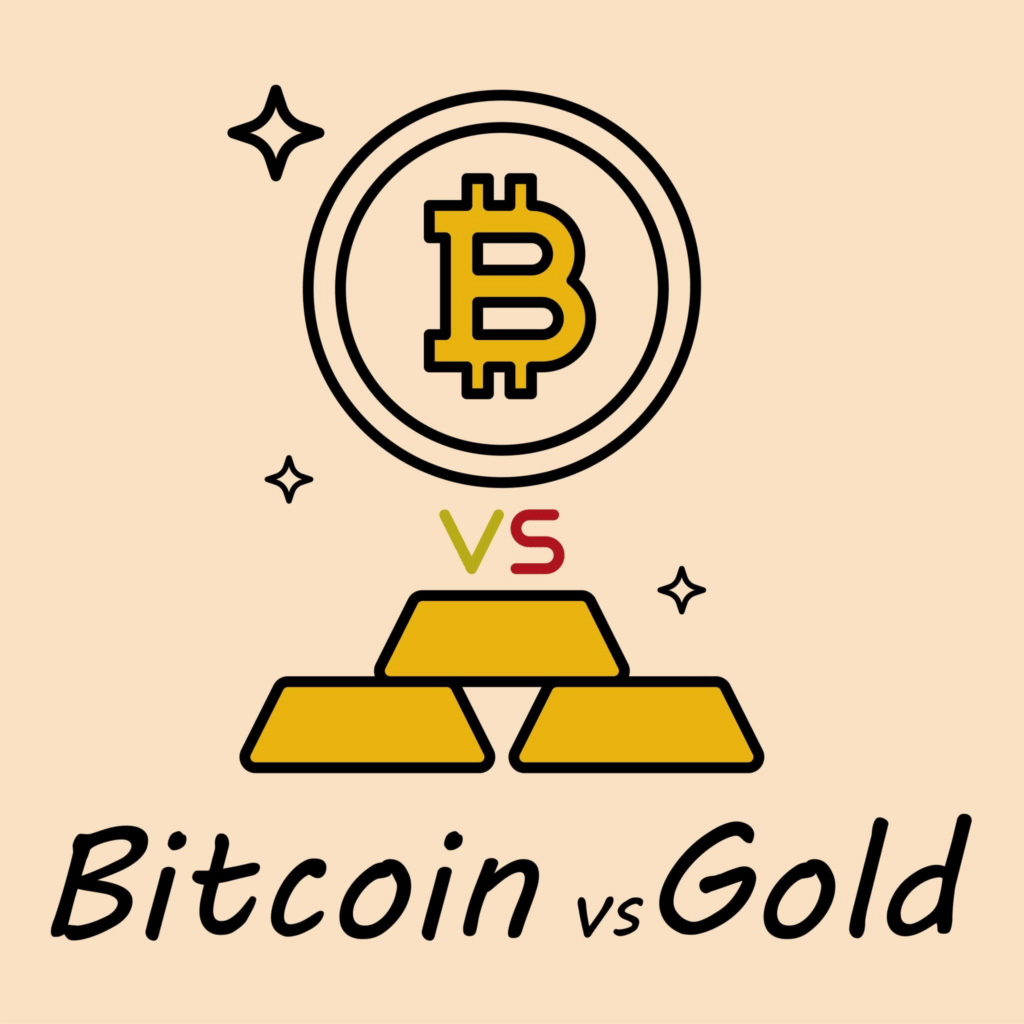 Comparison of Bitcoin and physical gold as competing safe haven assets.